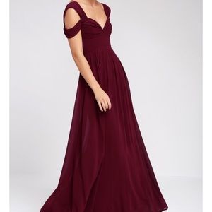 Lulus burgundy bridesmaid dress